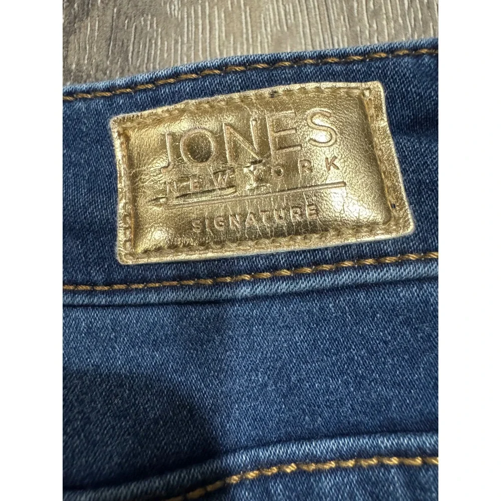 Jones New York Signature Lexington Straight Jeans Blue Dark Wash JPMS9DP253 Sz 6 - Picture 12 of 13